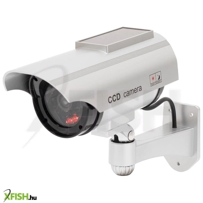 Home hsk160 kültéri napelemes álkamera, villogó piros led, körbe forgatható, egyszerű felszerelés, akkumulátoros tápellátás opció, élethű kamera megjelenés, ip44