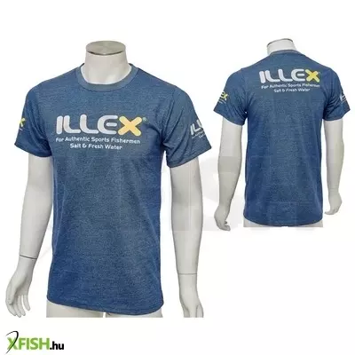 Illex Short Sleeved Navy Blue Kék Színű Horgász Póló XL-es