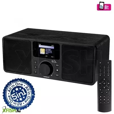 Sal inr 5000/bk internetrádió, 5 in 1, 2x5 w, bass reflex, világrádió, FM rds, bt, aux, média center hálózati zenetár, eq