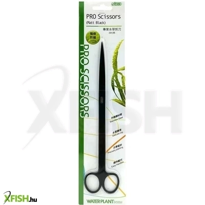 Ista akváriumi növényvágó olló fém 25cm (matt fekete)
