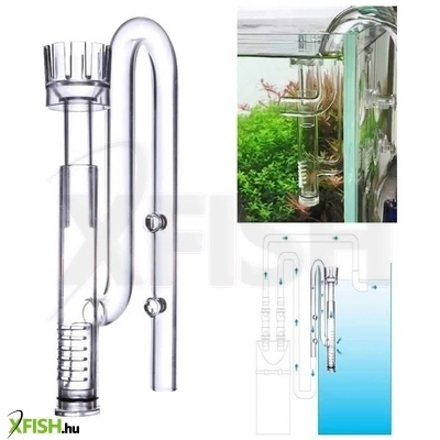 Ista befolyó üveg pipa felszínszűrővel akváriumi külső szűrőhöz (12mm - mini)