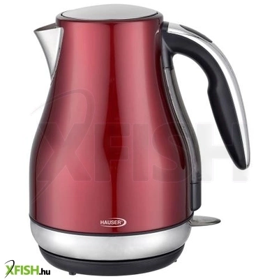 Hauser jk-903r vízforraló, 2000 w, 1,7 liter, forgatható talp, rejtett fűtőszál, fém burkolat, piros színű