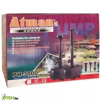 Atman ph-3000 vízpumpa szökőkút fejszettel - 2800l/h