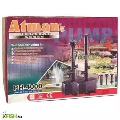 Atman ph-4000 vízpumpa szökőkút fejszettel - 5000l/h