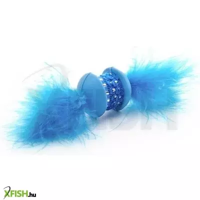 Jk animals macskajáték - csillogó felületű, tollas (kék) 15cm