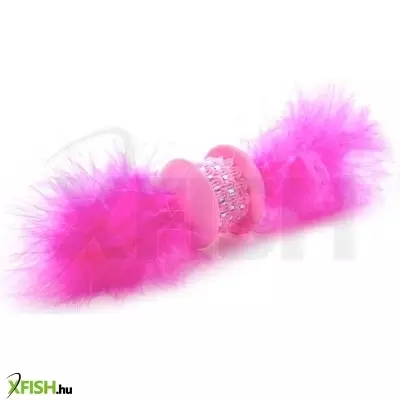 Jk animals macskajáték - csillogó felületű, tollas (rózsaszín) 15cm