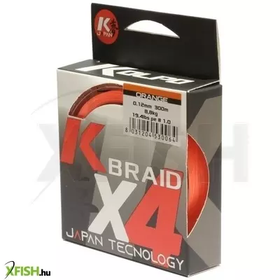Kolpo Kx4 Braid Orange Fonott zsinór Narancssárga 300 M 0,30 mm17,6 Kg