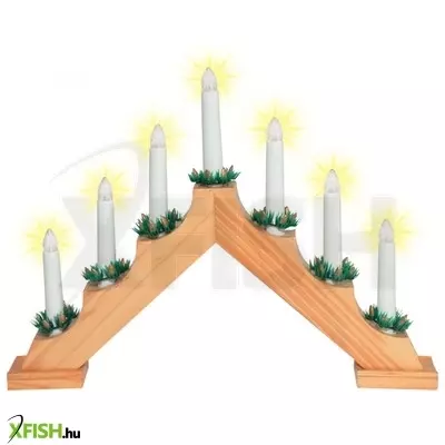 Dekorációs termékek home kad 01 gyertyapiramis, 7 db izzó, lakkozott fa, l7d