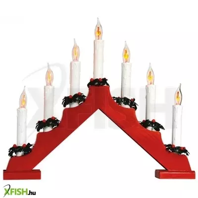 Dekorációs termékek home kad 07/rd gyertyapiramis, 7 db izzó, piros fa, l2040c/e10