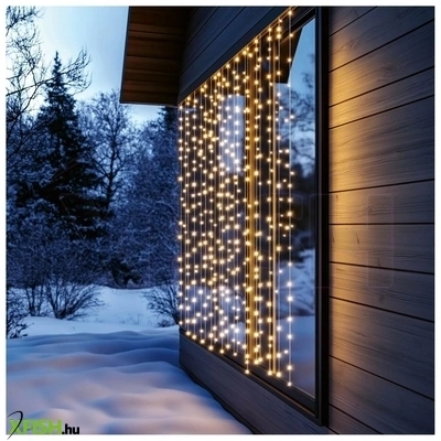 Dekorációs termékek home kaf400dww dot led-es fényfüggöny, 400 db melegfehér dot led, 2x2m, 8 program, ismétlődő időzítés, hálózati tápellátás, kül- és beltéri kivitel