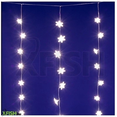 Dekorációs termékek home kaf50ww led-es hópehely fényfüggöny, 1,35 m, 50 db melegfehér led, hálózati tápellátás, beltéri kivitel