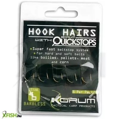 Korum Barbed Hook Hairs With Quickstops Mikro Szakállas Horog - Size 14