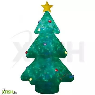 Dekorációs termékek home kd 240 k felfújható karácsonyfa, LED projektor, villogó led, beépített ventilátor, 6 db leszúró, kültéri, beltéri