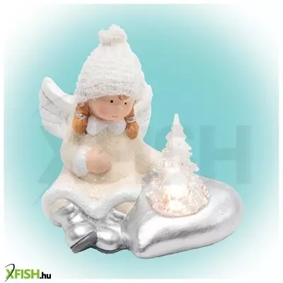 Dekorációs termékek home kdc 13 led-es kerámia angyal figura, 1 db led, fenyőfa