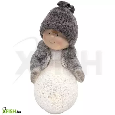 Dekorációs termékek led-es kerámia asztali dísz, kisfiú