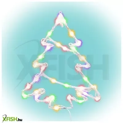 Dekorációs termékek home kid502m fenyőfa ablakdísz, kül- és beltéri kivitel, 35 db színes led, 2 tapadókorong, fehér tápkábel, 33 X 28 cm