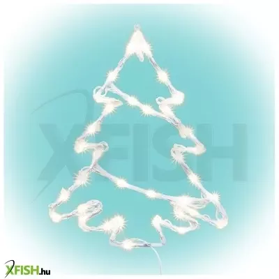 dekorációs termékek home kid502ww fenyőfa ablakdísz, kül- és beltéri kivitel, 35 db melegfehér led, 2 tapadókorong, fehér tápkábel, 33 x 28 cm
