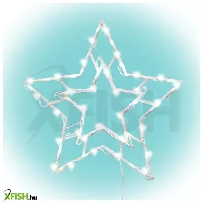 Dekorációs termékek home kid503ww csillag ablakdísz, kül- és beltéri kivitel, 35 db melegfehér led, 2 tapadókorong, fehér tápkábel, 33 X 28 cm