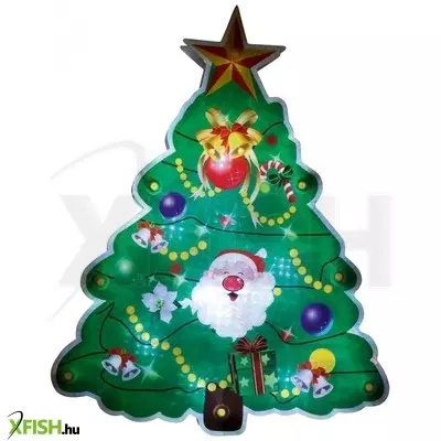 Dekorációs termékek home kid 314 karácsonyfa ablakdísz, 10 db led, öntapadó elemtartó, 16 X 20 cm