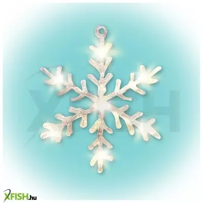 dekorációs termékek home kid 701/ww hókristály ablakdísz, 16 db led, akril, melegfehér
