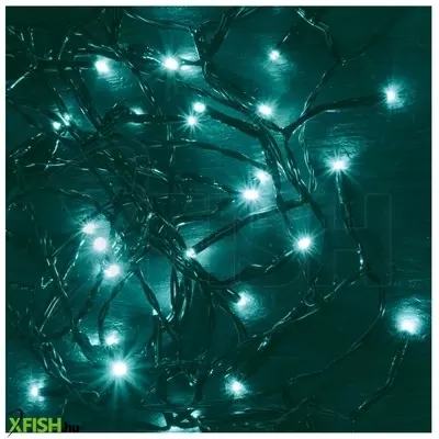 Dekorációs termékek home kii 100/t led-es fényfüzér, 8 M / 100 db türkiz led, állófényű, zöld vezeték, hálózati adapter, beltéri kivitel