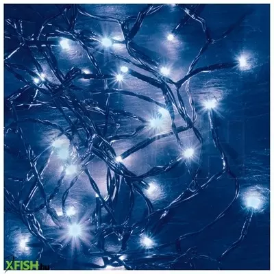 Dekorációs termékek home kii 50/bl led-es fényfüzér, 4 M / 50 db kék led, állófényű, zöld vezeték, hálózati adapter, beltéri kivitel