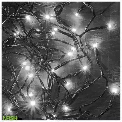 Dekorációs termékek home kii 50/wh led-es fényfüzér, 4 M / 50 db hidegfehér led, állófényű, zöld vezeték, hálózati adapter, beltéri kivitel