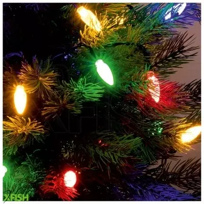 Dekorációs termékek home kil 40c/m led-es fényfüzér, 4 M / 40 db színes dekorált led, állófényű, zöld vezeték, hálózati adapter, beltéri kivitel