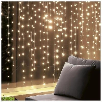 Dekorációs termékek home kin210dww dot led-es fényfüggöny, 210db melegfehér dot led, 1,5m hosszú, állófényű, adapteres tápellátás, beltéri kivitel