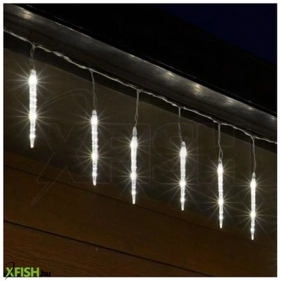 Dekorációs termékek home kjl288 jégcsap fényfüzér, 3,5m hosszú, 288db hidegfehér smd led, 8db jégcsap/36db led, hálózati adapter, kül- és beltéri kivitel
