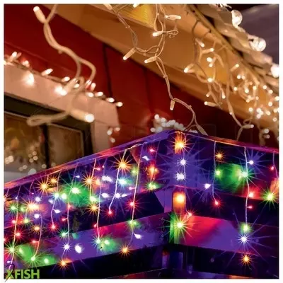 Dekorációs termékek home kkf 308/m led-es fényfüggöny, 10 M / 300 db színes led, 8 fényprogram, fehér vezeték, hálózati adapter, kül- és beltéri kivitel