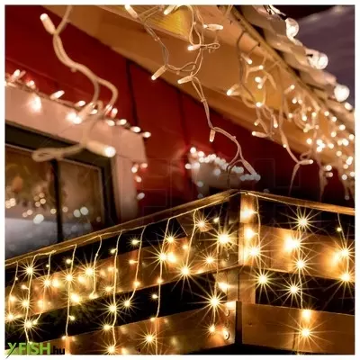 Dekorációs termékek home kkf 908/ww led-es fényfüggöny, 30 M / 900 db melegfehér led, 8 fényprogram, fehér vezeték, hálózati adapter, kül- és beltéri kivitel