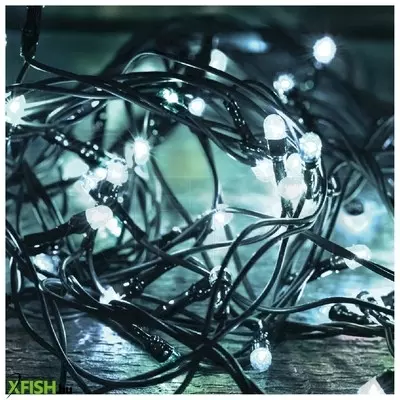 Dekorációs termékek home kkl 500c/wh led-es fényfüzér, 35 M / 500 db hidegfehér led, állófényű, zöld vezeték, hálózati adapter, kül- és beltéri kivitel