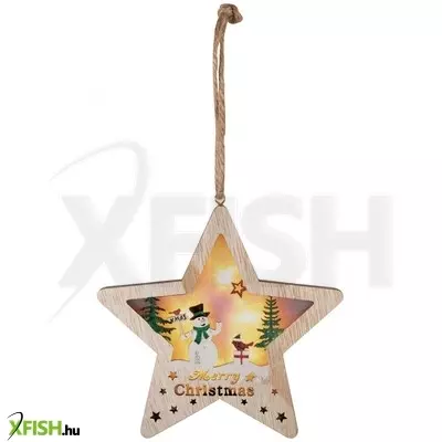 Dekorációs termékek home klw 17 S ajtódísz, ablakdísz, fa, csillag forma, 6 db led, lézervágott, hóember, kapcsolható