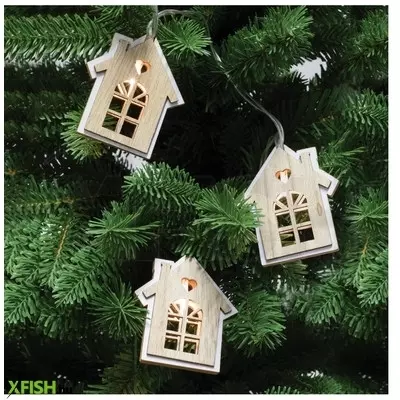 Dekorációs termékek led-es fényfüzér, házikó