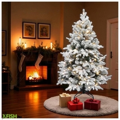 Dekorációs termékek home kmf8led180 havas műfenyő led-ekkel, 250db melegfehér led, 180cm magas, 116cm átmérő, 3d és 2d tűlevelek, hálózati tápellátás, beltéri kivitel