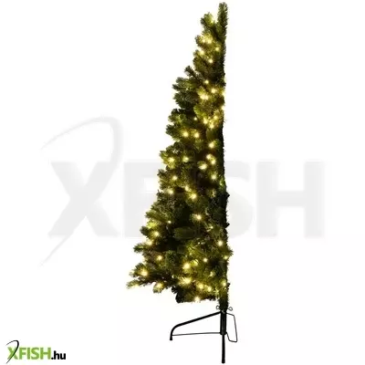 Dekorációs termékek home kmf 7/150 fél műfenyő beépített világítással, 180 db led, 150 cm magasság, 85 cm legnagyobb átmérő, sík oldal