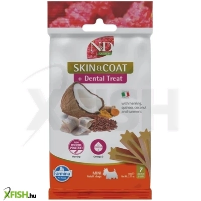 N d Quinoa Dog Jutalomfalat Skin Coat Herring Adult Mini 60g