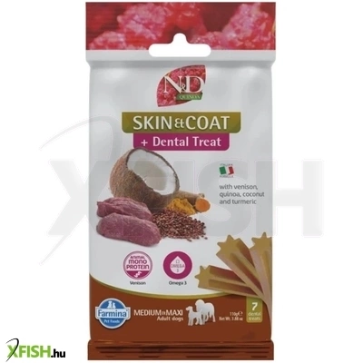 n d quinoa dog jutalomfalat skin coat venison adult med max 100g
