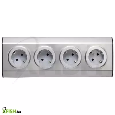 Home knv 04 szerelhető konyhai hálózati elosztó, 3 védőérintkezős aljzat, rozsdamentes acél, felszerelés sarokba is, max. 3680w