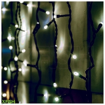 Dekorációs termékek home ksf 204/wh led-es fényfüggöny, 2x2 M / 204 db hidegfehér led, állófényű, fekete vezeték, sorolható, kül- és beltéri kivitel