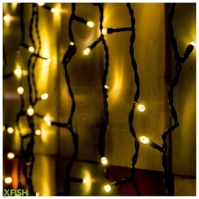 Dekorációs termékek home ksf 204/ww led-es fényfüggöny, 2x2 M / 204 db melegfehér led, állófényű, fekete vezeték, sorolható, kül- és beltéri kivitel