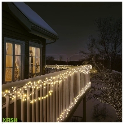 Dekorációs termékek home ksiw100ww sorolható fényfüzér, 10 méter , 100db melegfehér led, fehér vezeték, kül- és beltéri kivitel