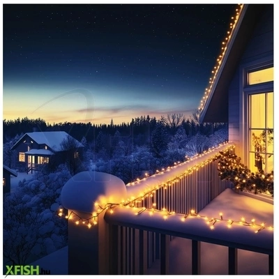 Dekorációs termékek home ksiw200ww sorolható fényfüzér, 20 méter , 200db melegfehér led, fehér vezeték, kül- és beltéri kivitel