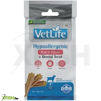 Vet life Natural Diet Dog Jutalomfalat Sertés Burgonya Medium 100g