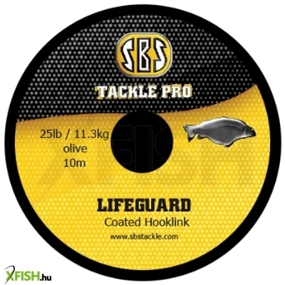 sbs lifeguard bevonatos előkezsinór 10 m 25 lb olívazöld