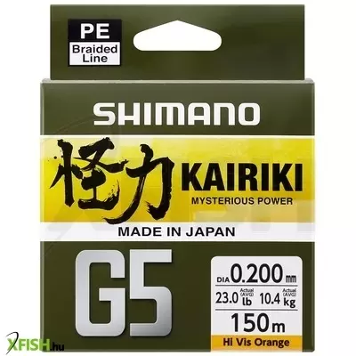 Shimano Line Kairiki G5 Fonott Zsinór Narancssárga 150m 0,18mm 8Kg