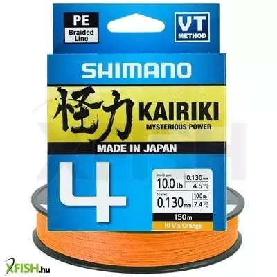 Shimano Line Kairiki 4 Fonott Zsinór Narancs 150m 0,06mm 4,4Kg