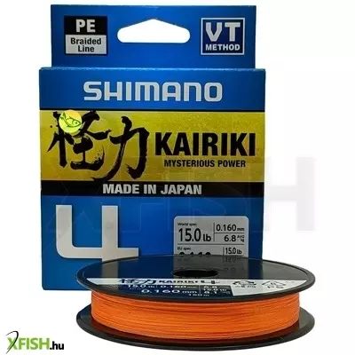 Shimano Line Kairiki 4 Fonott Zsinór Narancssárga 300m 0,19mm 11,6Kg
