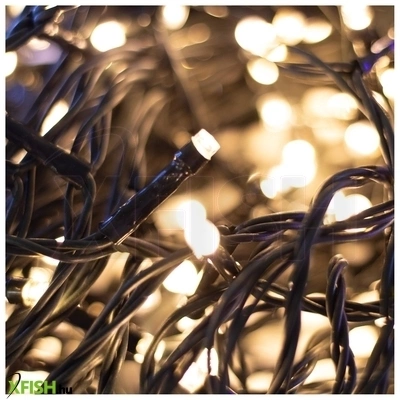 Dekorációs termékek home led248ww LED fényfüzér, 240db melegfehér led, 23,9m hosszúságú, 8 program időzítővel, zöld vezeték, adapteres tápellátás, kül- és beltéri kivitel